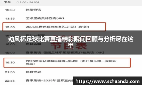 劲风杯足球比赛直播精彩瞬间回顾与分析尽在这里