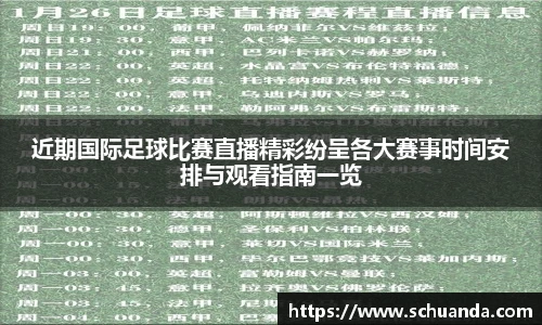 近期国际足球比赛直播精彩纷呈各大赛事时间安排与观看指南一览